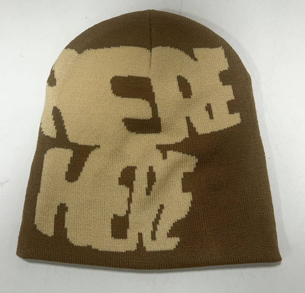 SKULL BEANIE (BROWN)