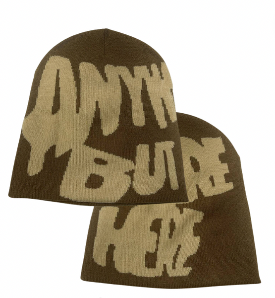 SKULL BEANIE (BROWN)