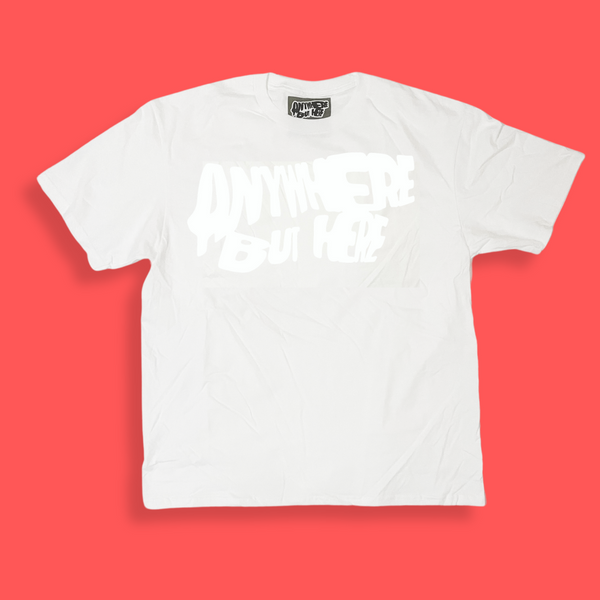 ANYWHERE BUT HERE TEE (ALL WHITE)