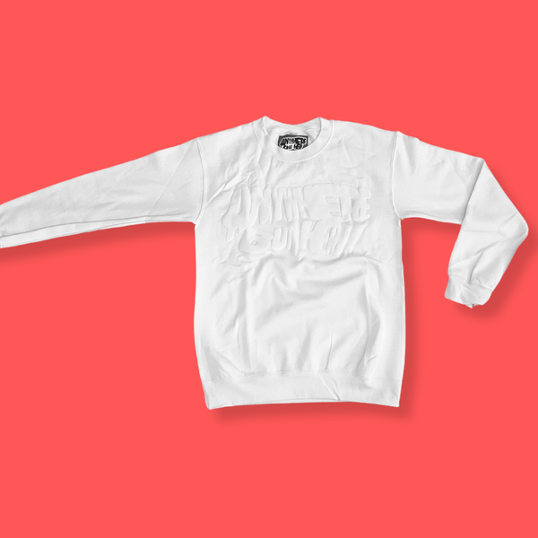 ANYWHERE BUT HERE SWEATSHIRT (ALL WHITE)