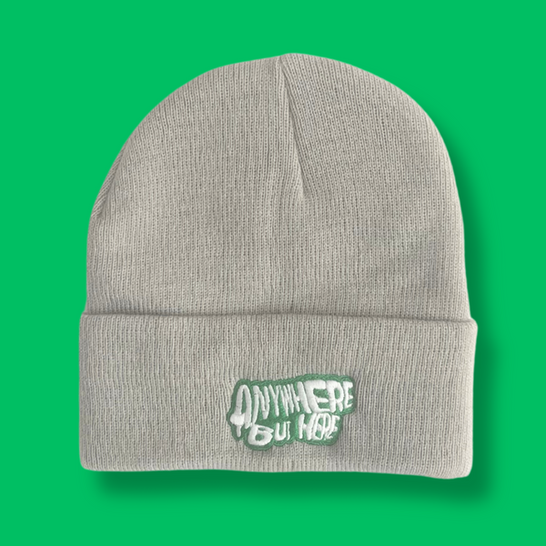 ANYWHERE BUT HERE BEANIE (GREY)