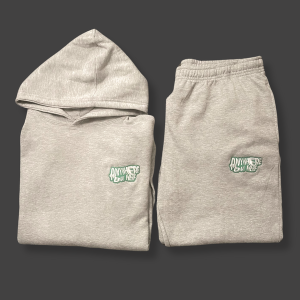 ANYWHERE BUT HERE SET HOODIE (GREY)