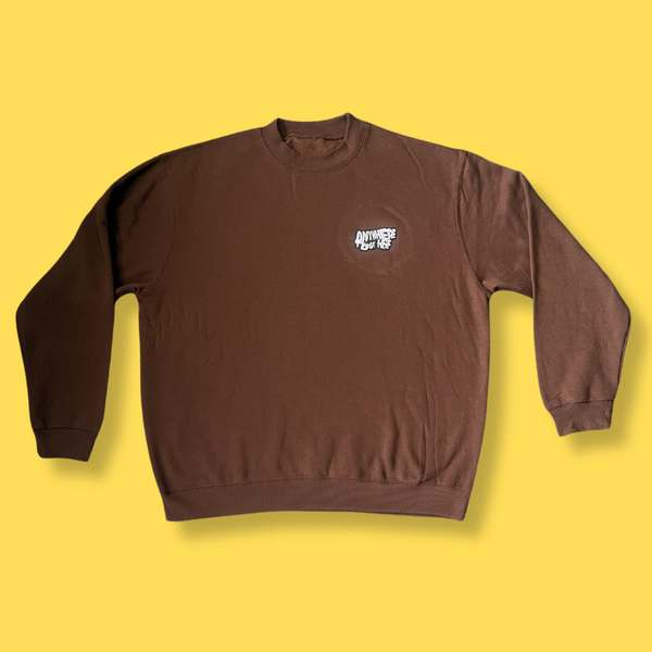 ANYWHERE BUT HERE SWEATSHIRT & JOG PANTS (BROWN)