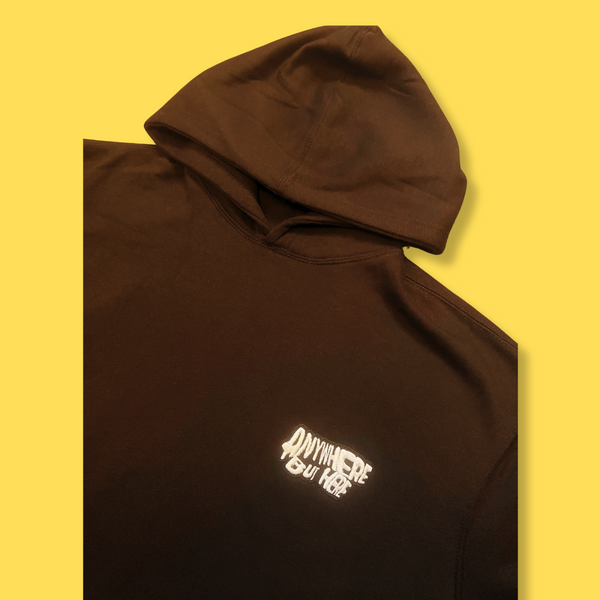 ANYWHERE BUT HERE SET HOODIE (BROWN)